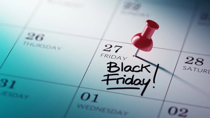 Black Friday pin on calendar