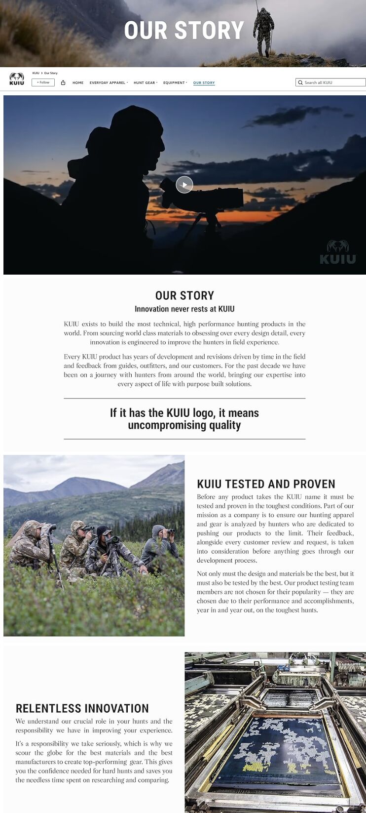 kuiu brand story designed by evolved commerce