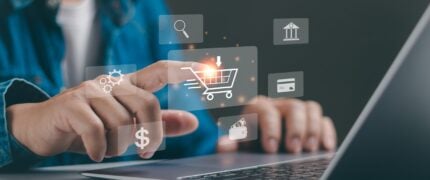 gentleman adding items to his cart online