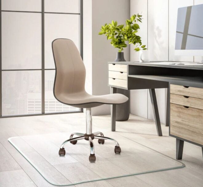glass mat under desk chair